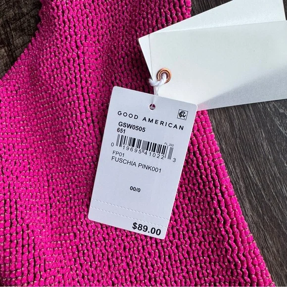 3/$30 NWT Good American Always Fits Sculpt One Piece Swimsuit Pink Size 00/0 - Picture 12 of 12
